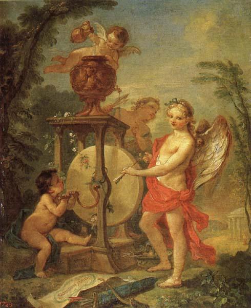 Natoire, Charles Joseph Cupid Sharpening His Arrow Spain oil painting art